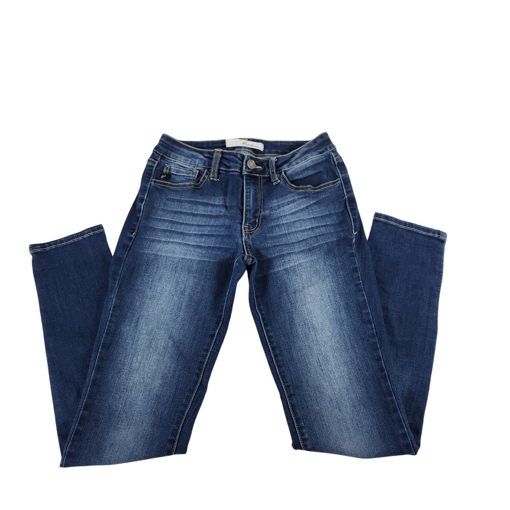 KanCan Womens Dark Wash Skinny Jeans Mid Rise Stretch Denim KC7092YT Size 5 26